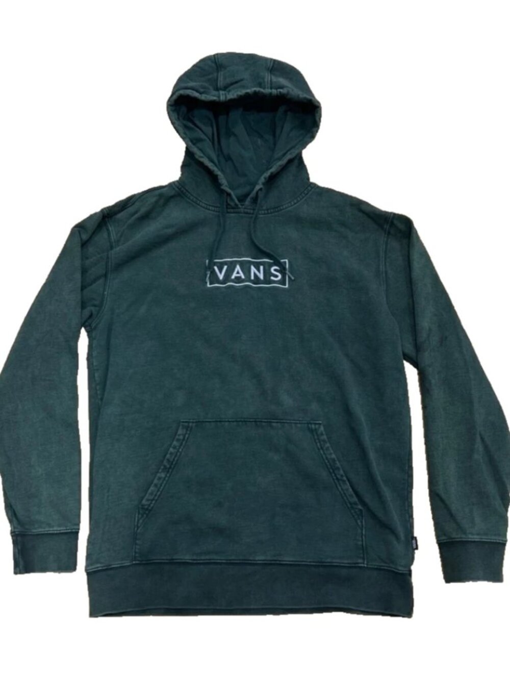 VANS Hoodie Mens L Easy Wash Pullover Fleece Sweatshirt Skateboarding Green